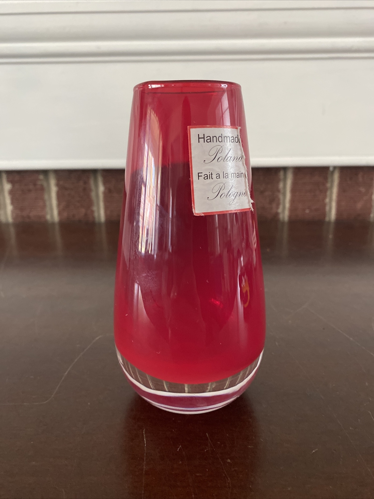 Handmade Polana Red Glass Vase Handblown