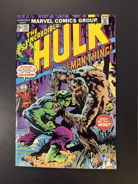 The Incredible Hulk #197 1976 Man-Thing Bernie Wrightson MVS Intact VF+ 7.5 The Incredible Hulk #197 1976 Man-Thing Bernie Wrightson MVS Intact VF+ 7.5