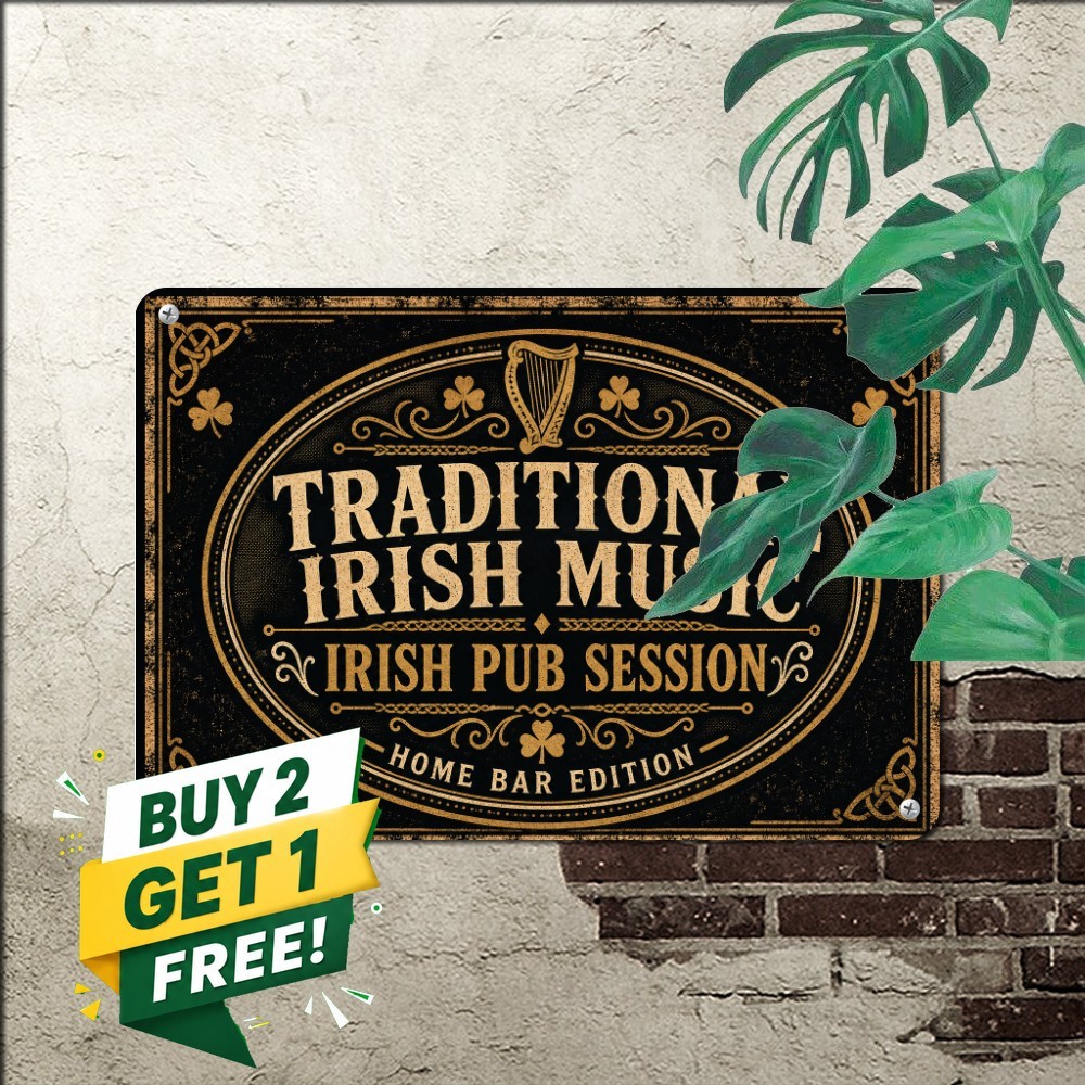 Traditional Irish Music Session Dublin Pub Tavern Decor Metal Tin Sign