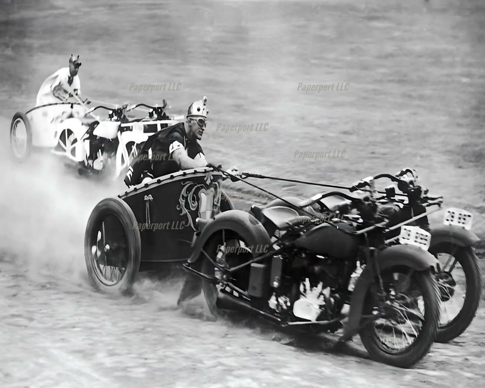 1920s Motorcycle Chariot Race 8x10 Photo