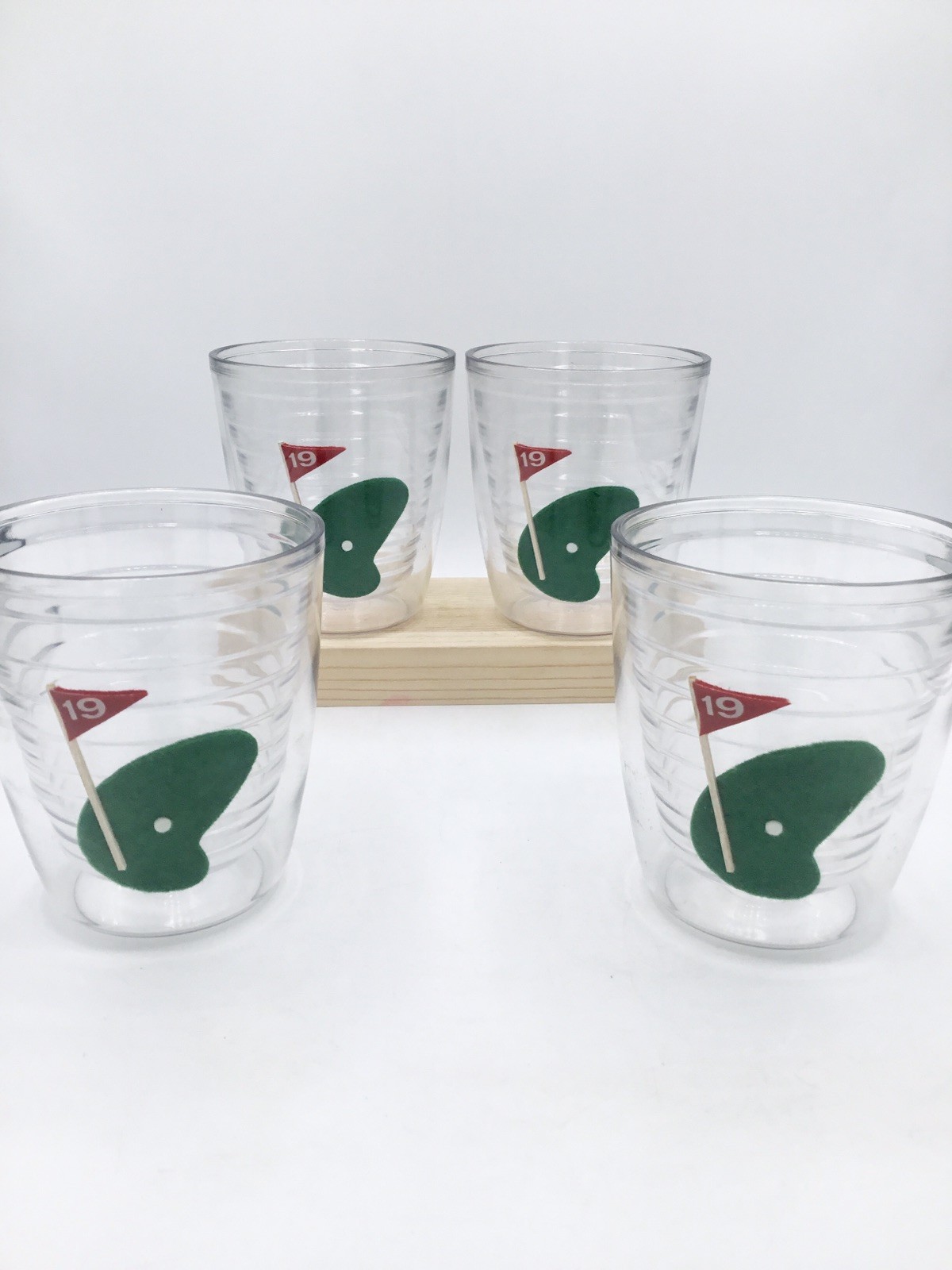 Vintage Tervis Tumbler 12oz Golf 19th Hole Insulated Cups Set of 4 Made in USA