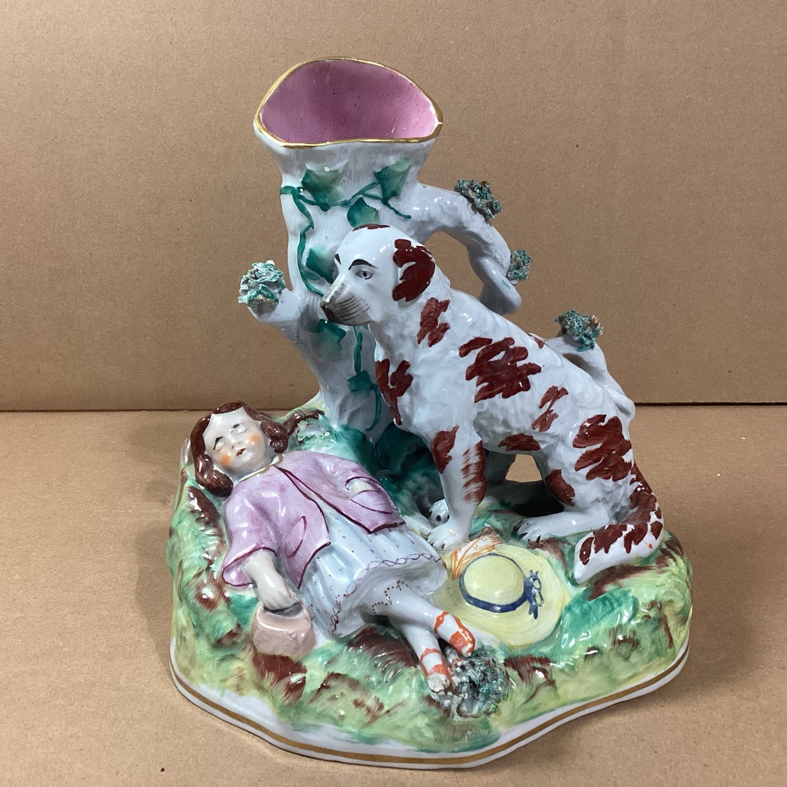 LARGE REAL English Staffordshire Spill Vase 8