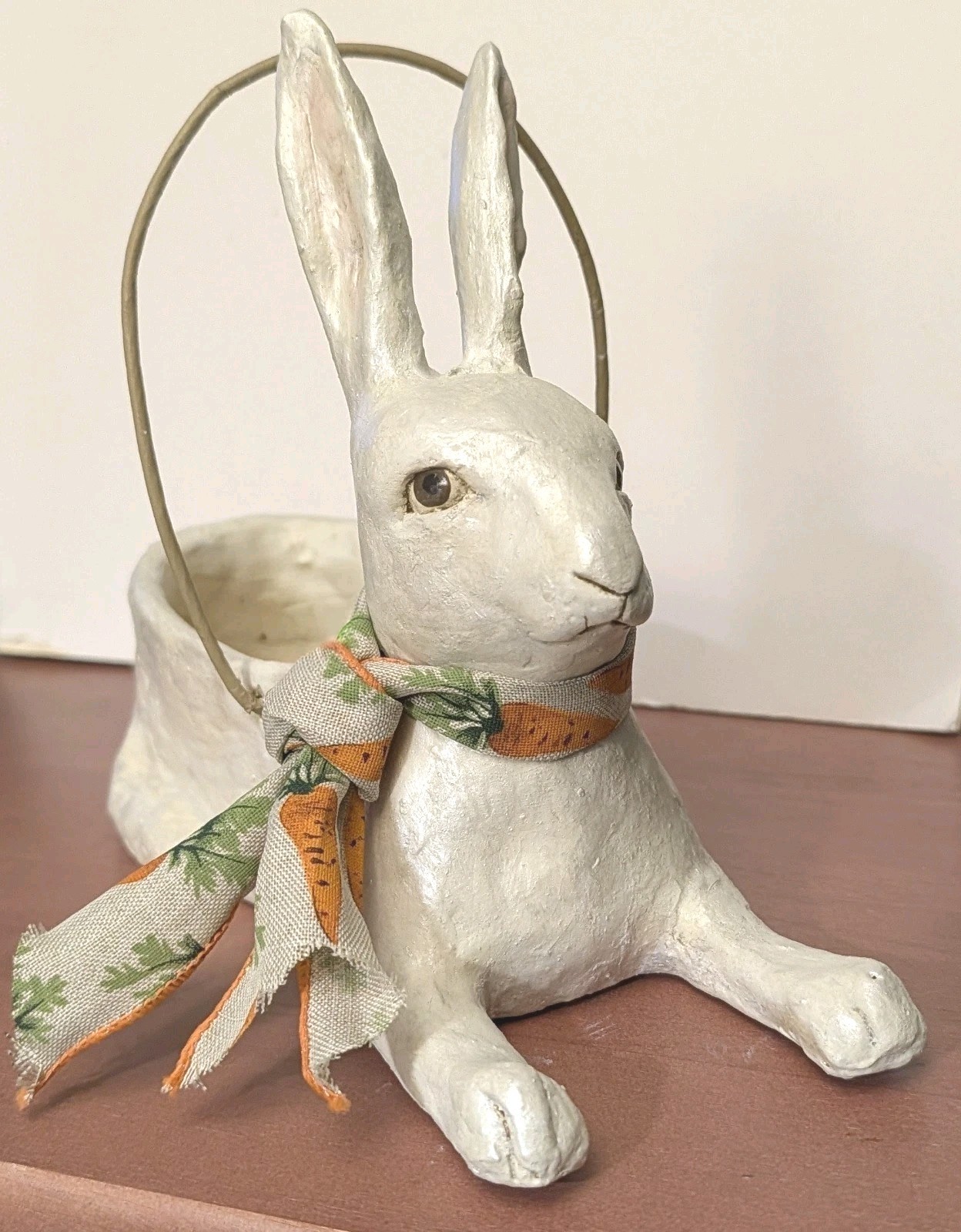 VTG Easter Retired Vickie Smyers Folk Art Rabbit Collectable White Bunny 