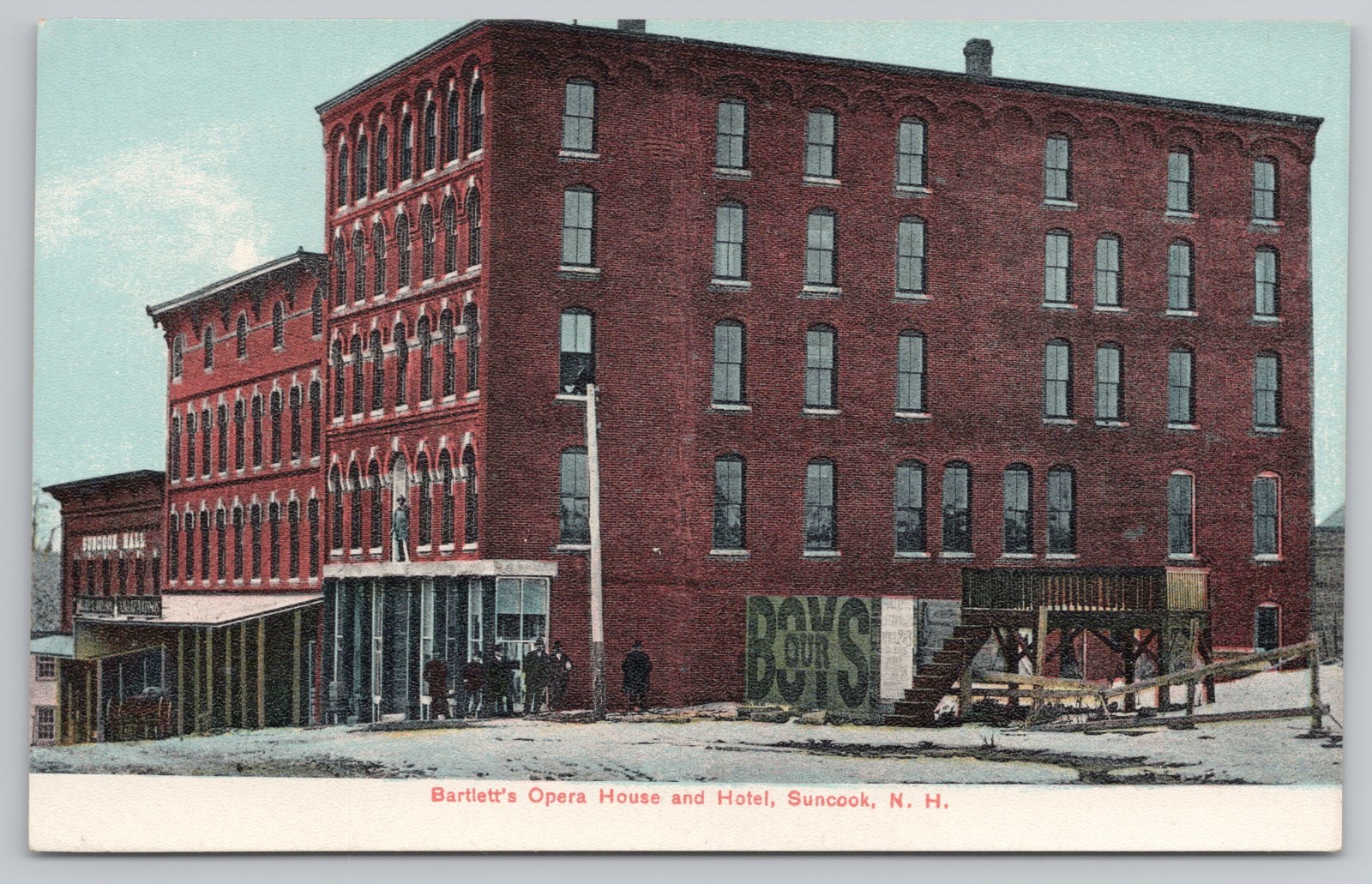 Postcard Bartlett\'s Opera House and Hotel Suncook New Hampshire N.H.