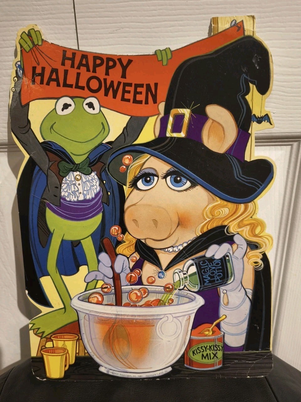 🎃Vintage HALLOWEEN 1981 Cut Out MISS PIGGY KERMIT Frog Henson Muppets Hallmark