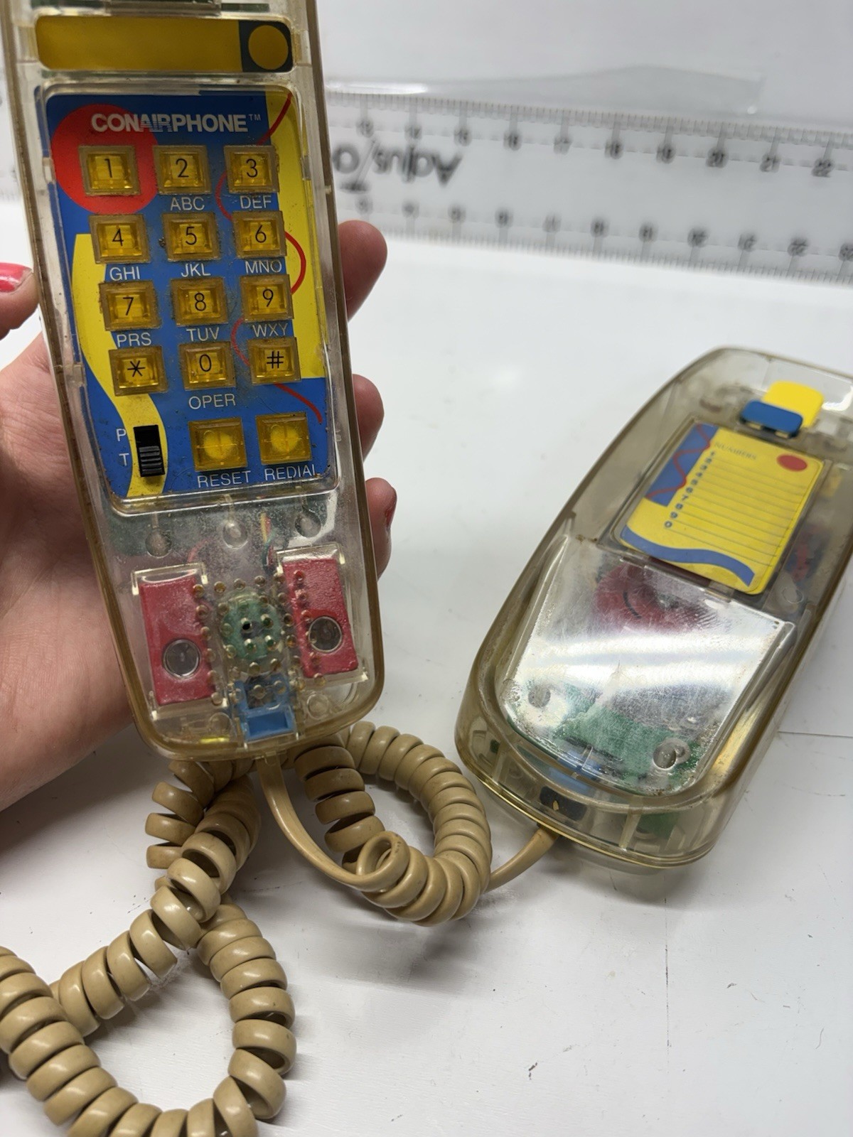 VTG Conair Phone SW205 Clear Transparent Neon Telephone 80s 90s Retro Landline