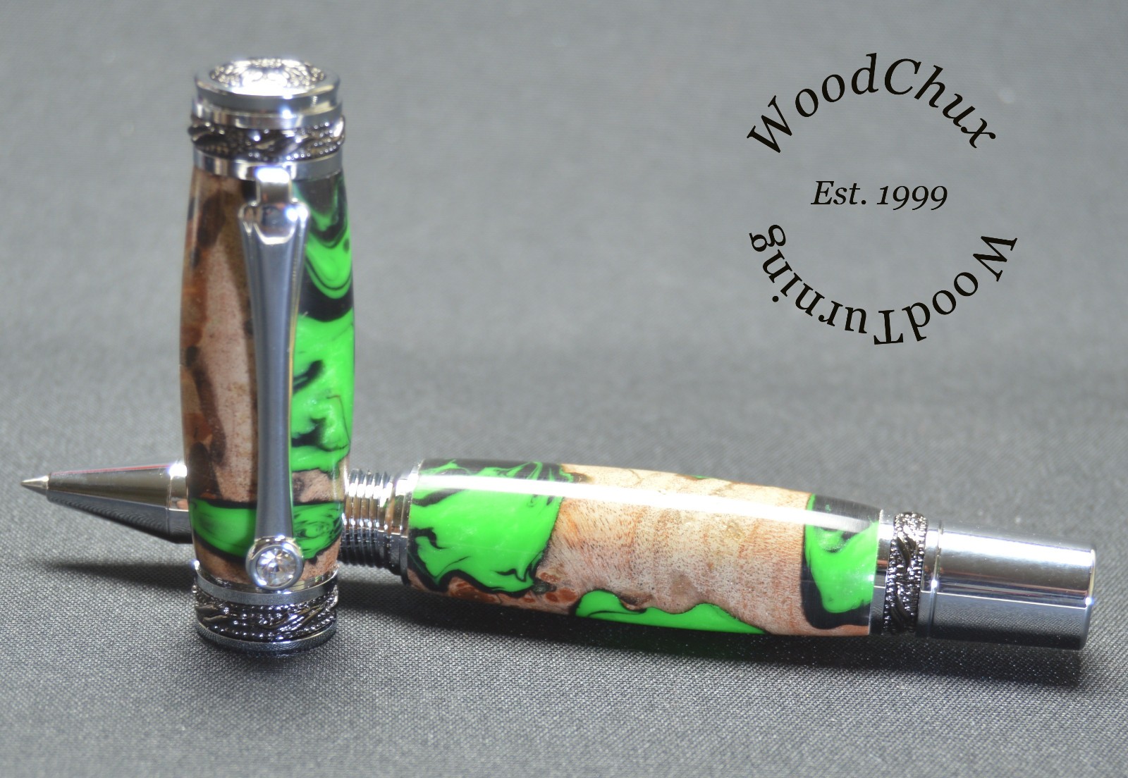 Handmade Exotic Maple Burl Wood & Resin Rollerball Or Fountain Pen ART 1568a