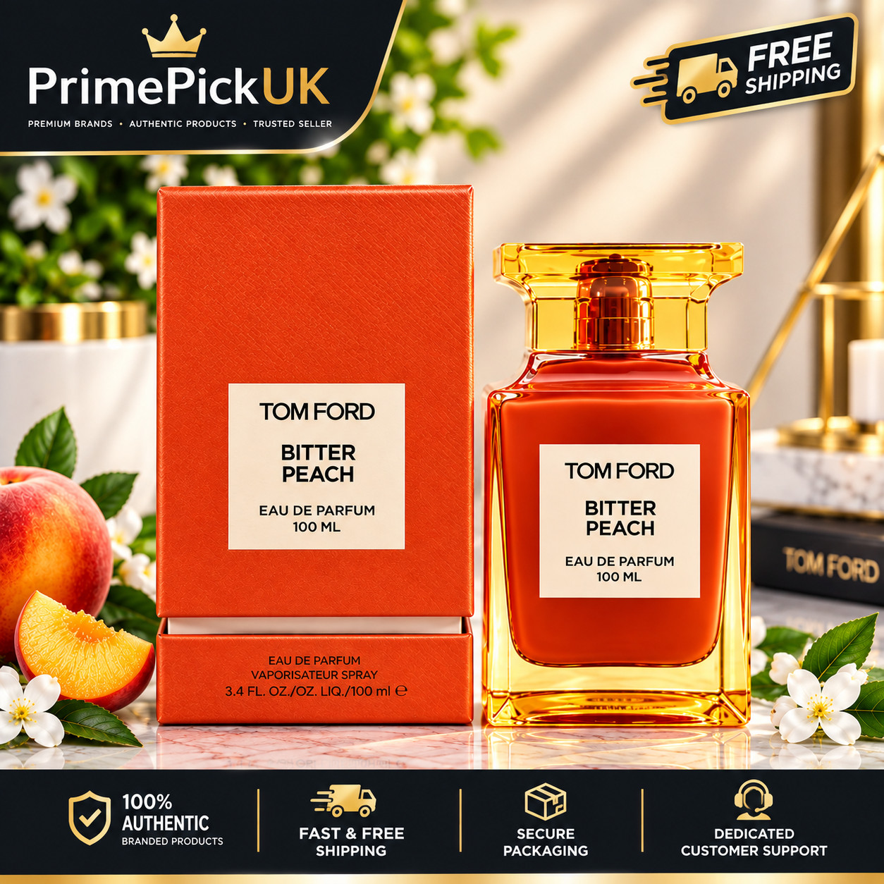 Tom Ford bitter peach  Eau de Parfum for unisex 100 ml New in Box TESTER