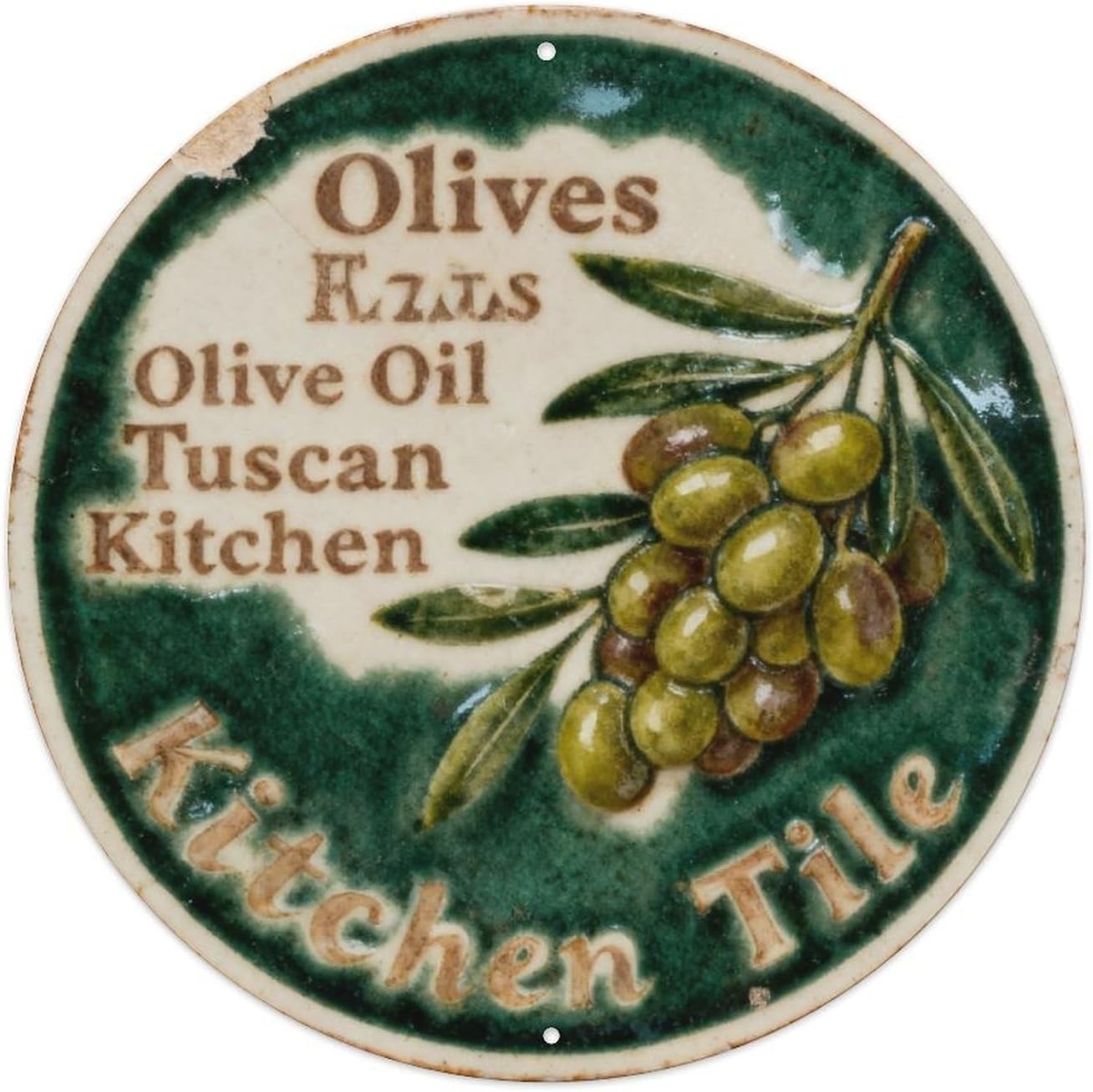Tuscan Olive Oil Retro Ceramic Round Tin Metal Signs Home Décor Plaque Wall for Tuscan Olive Oil Retro Ceramic Round Tin Metal Signs Home Décor Plaque Wall for