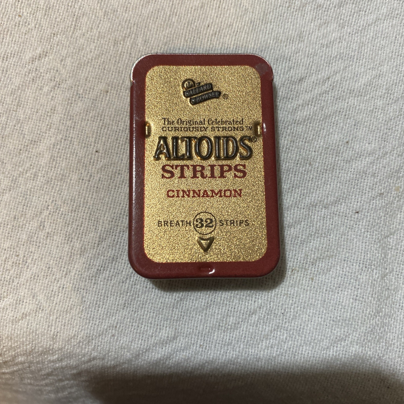 Vintage Altoids Cinnamon Breath Strips Slide Tin Patent Pending Empty READ
