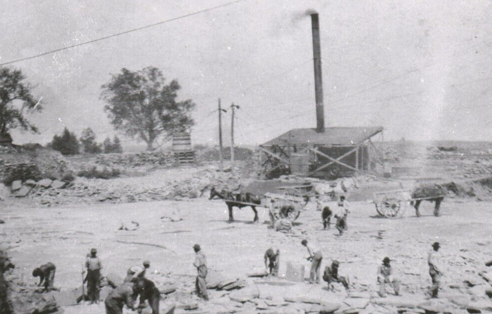 Grindstone City Michigan RPPC Postcard Mining Mill Men Labor Horse Buggys