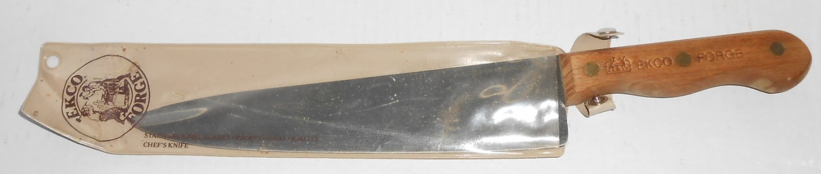 Vintage Ekco Forge USA Stainless Steel Professional Chef Knife 15.5