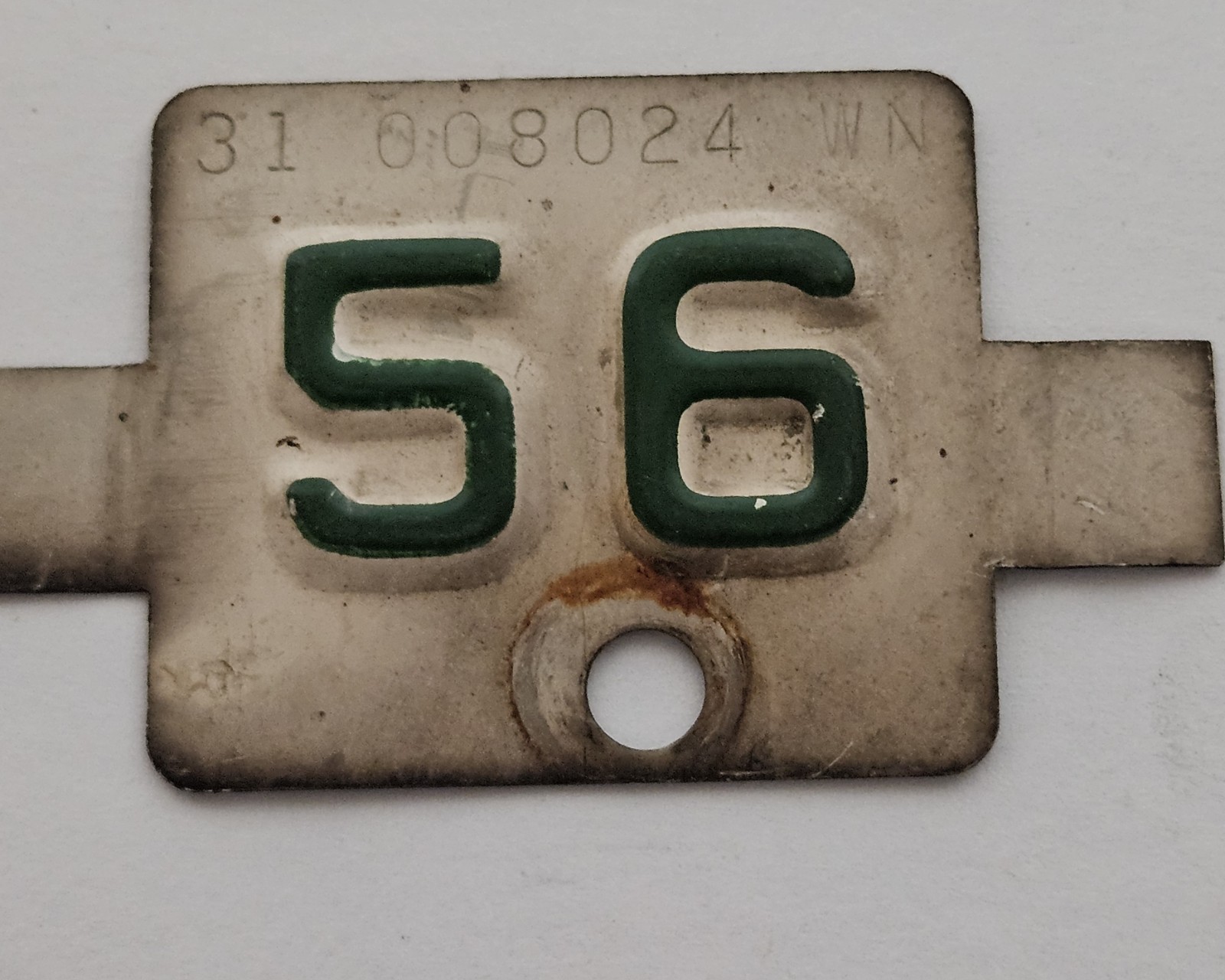 Vintage 1956 Washington License Plate Tag Tab 56