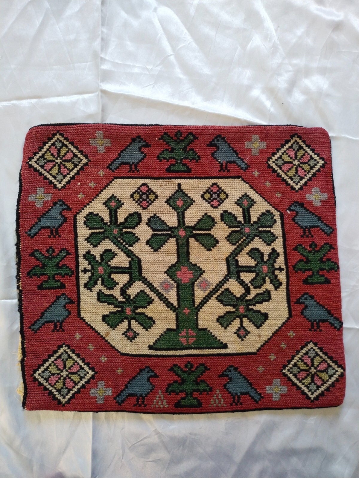 vintage needlepoint swedish pillowcase Crosstitch Scandinavian pillowcase it1410