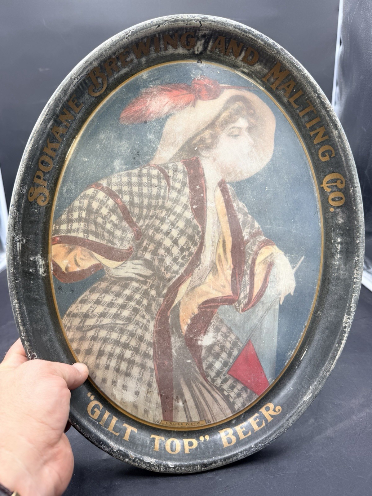 RARE Pre Pro Gilt Top Beer Tray Spokane Brewing & Malting Co. RARE Pre Pro Gilt Top Beer Tray Spokane Brewing & Malting Co.