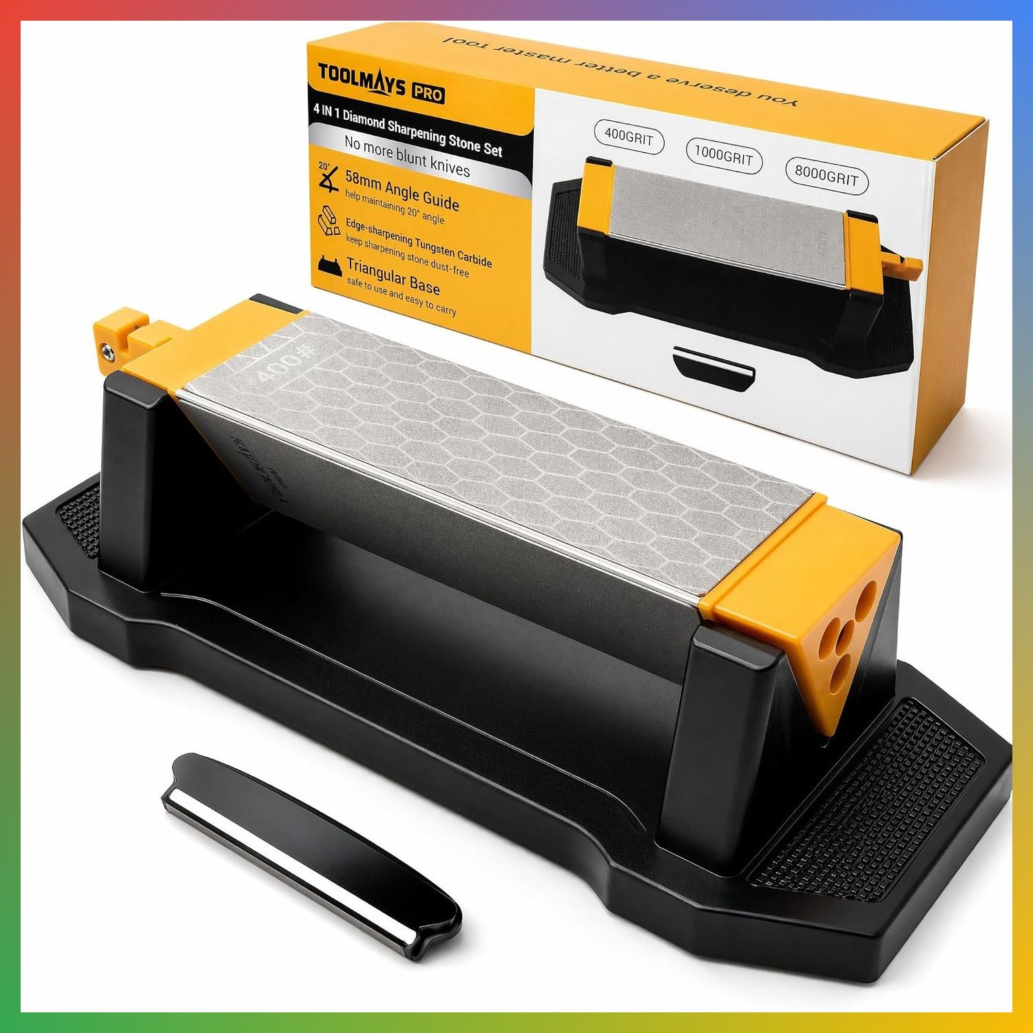 3-in-1 Whetstone Sharpening Stone Diamond Ceramic 400 1000 8000 Grit 4-in-1 Set 3-in-1 Whetstone Sharpening Stone Diamond Ceramic 400 1000 8000 Grit 4-in-1 Set
