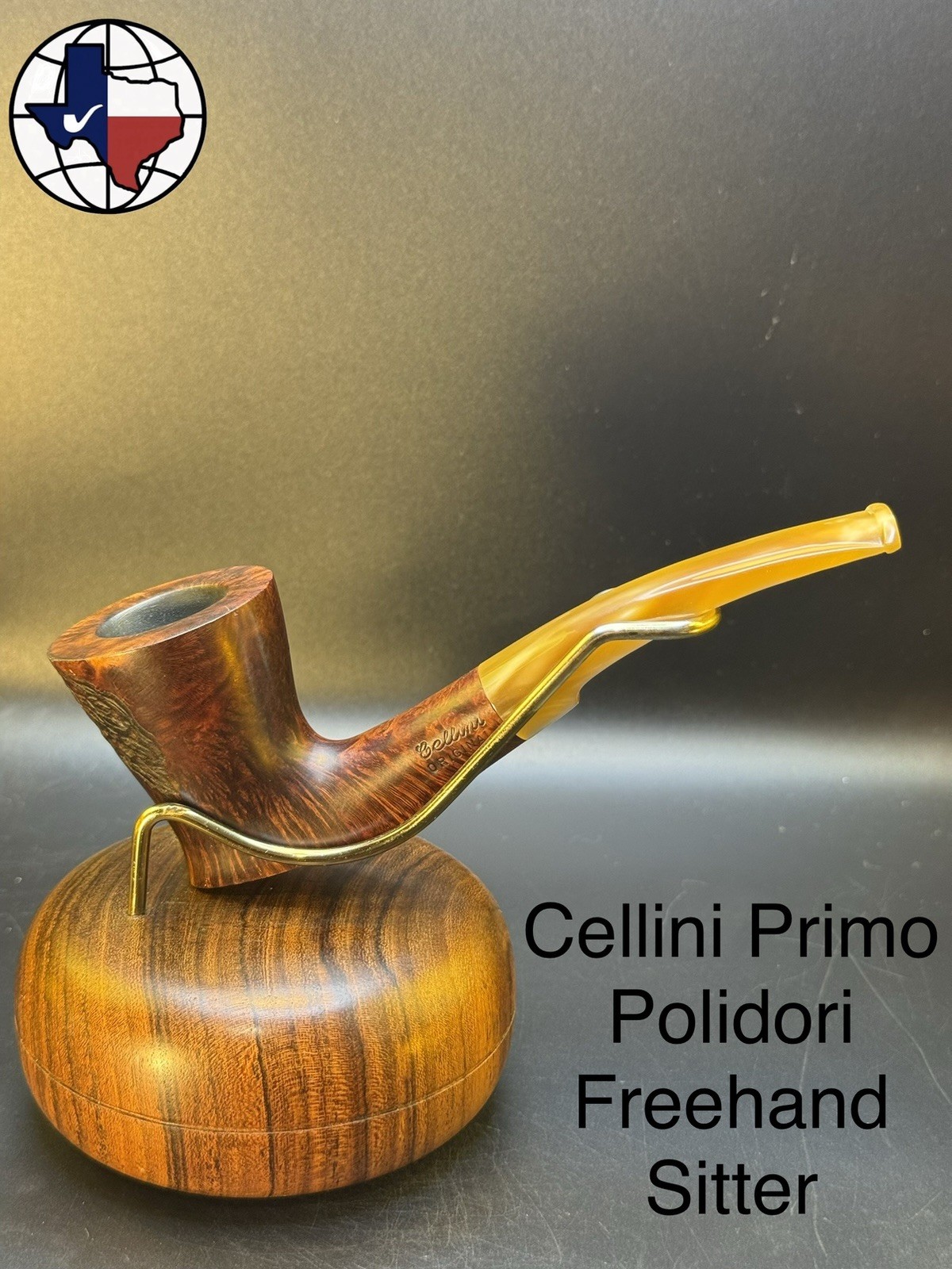 Vintage Cellini Primo Polidori Freehand Sitter Tobacco Pipe
