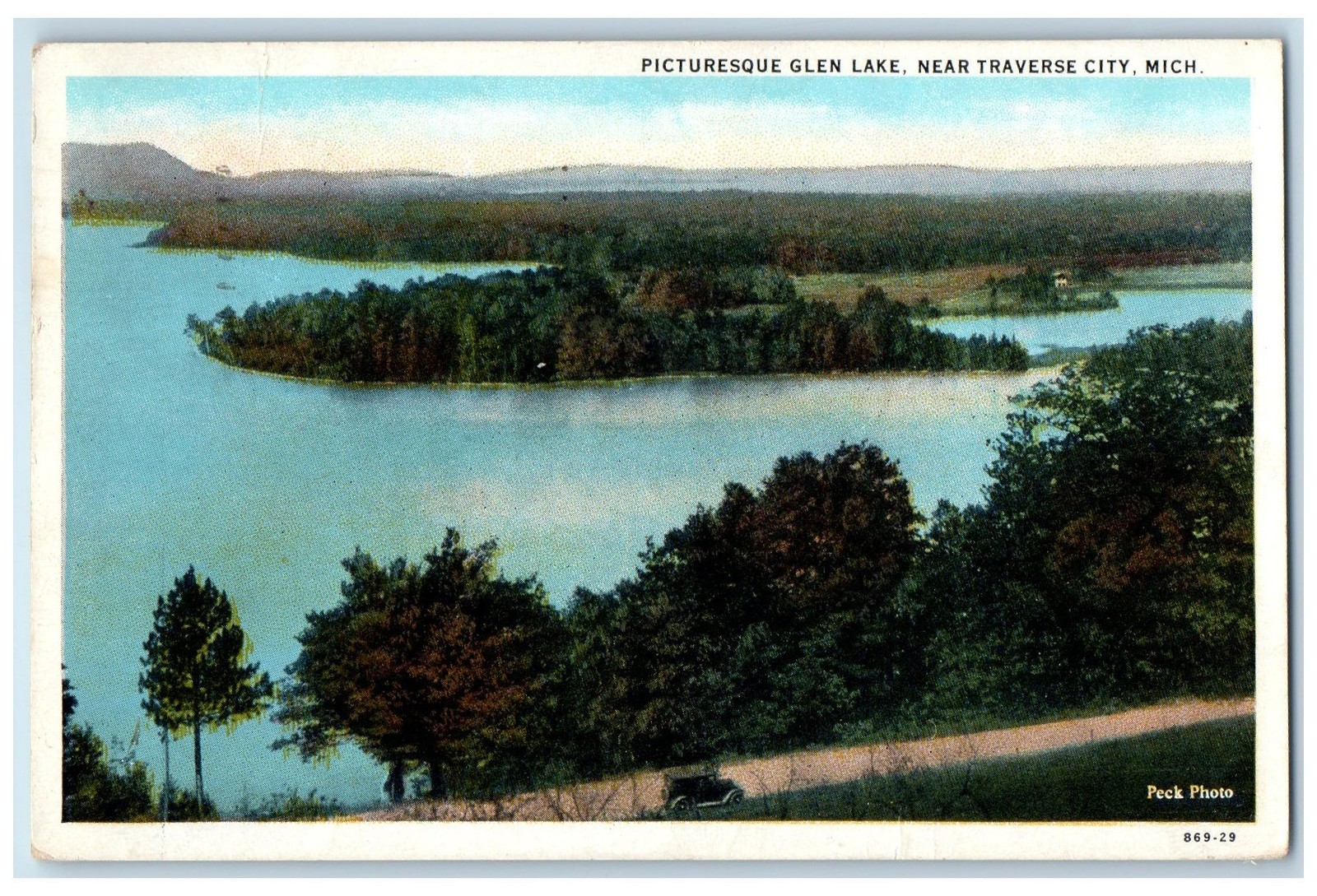 1938 Picturesque Glen Lake Near Traverse City Michigan MI Posted Trees Postcard 1938 Picturesque Glen Lake Near Traverse City Michigan MI Posted Trees Postcard