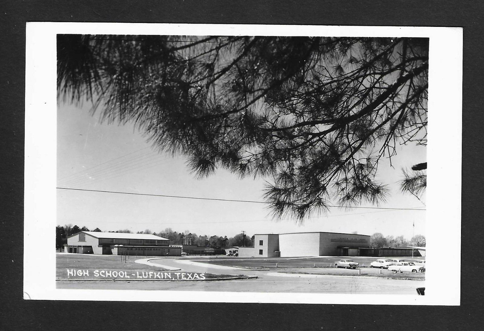 Lufkin TX Texas High School Building Vintage RPPC Postcard c1958 Lufkin TX Texas High School Building Vintage RPPC Postcard c1958