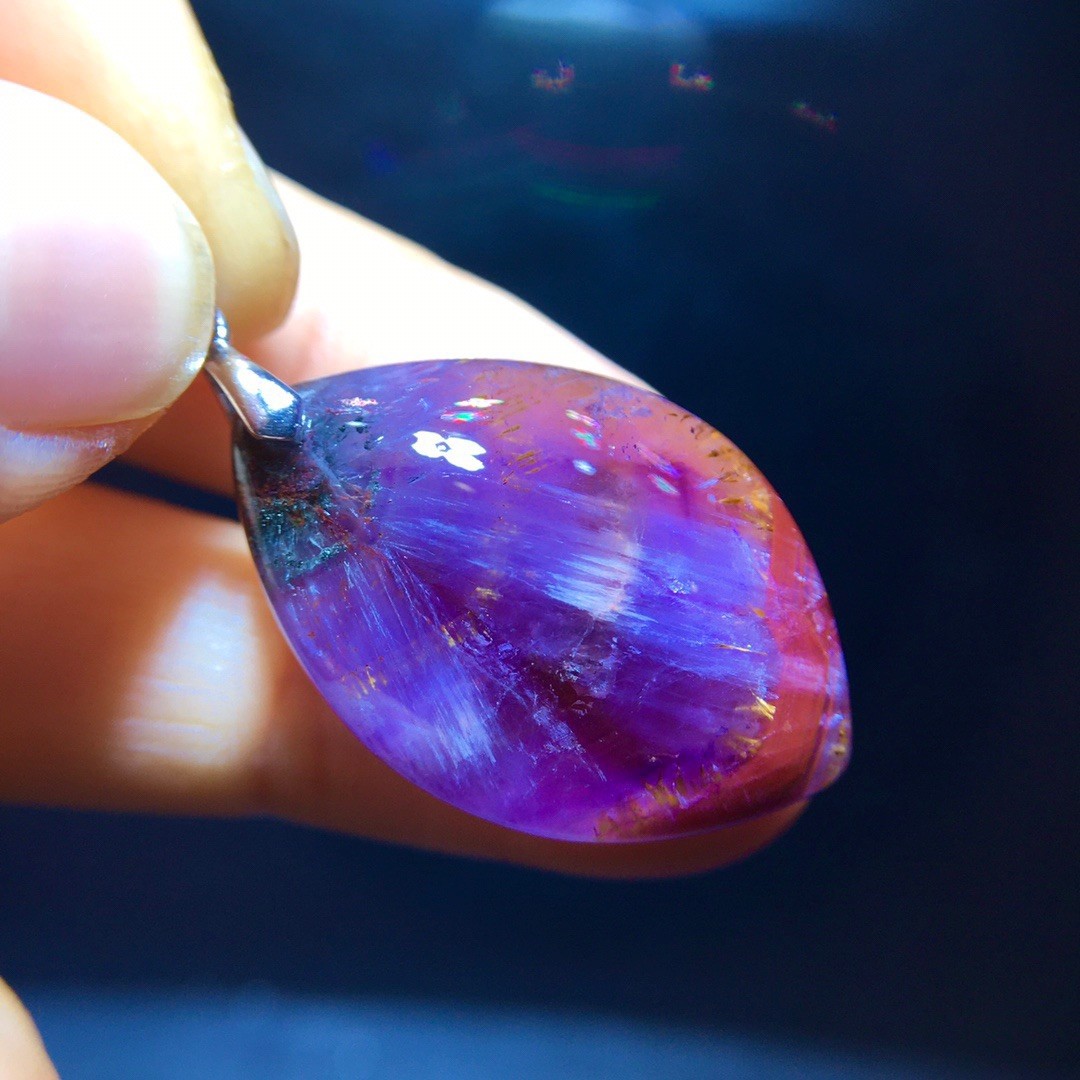 Natural Aurora 23 Purple Titanium Aurora Titanium Water Drop Pendant Natural Aurora 23 Purple Titanium Aurora Titanium Water Drop Pendant