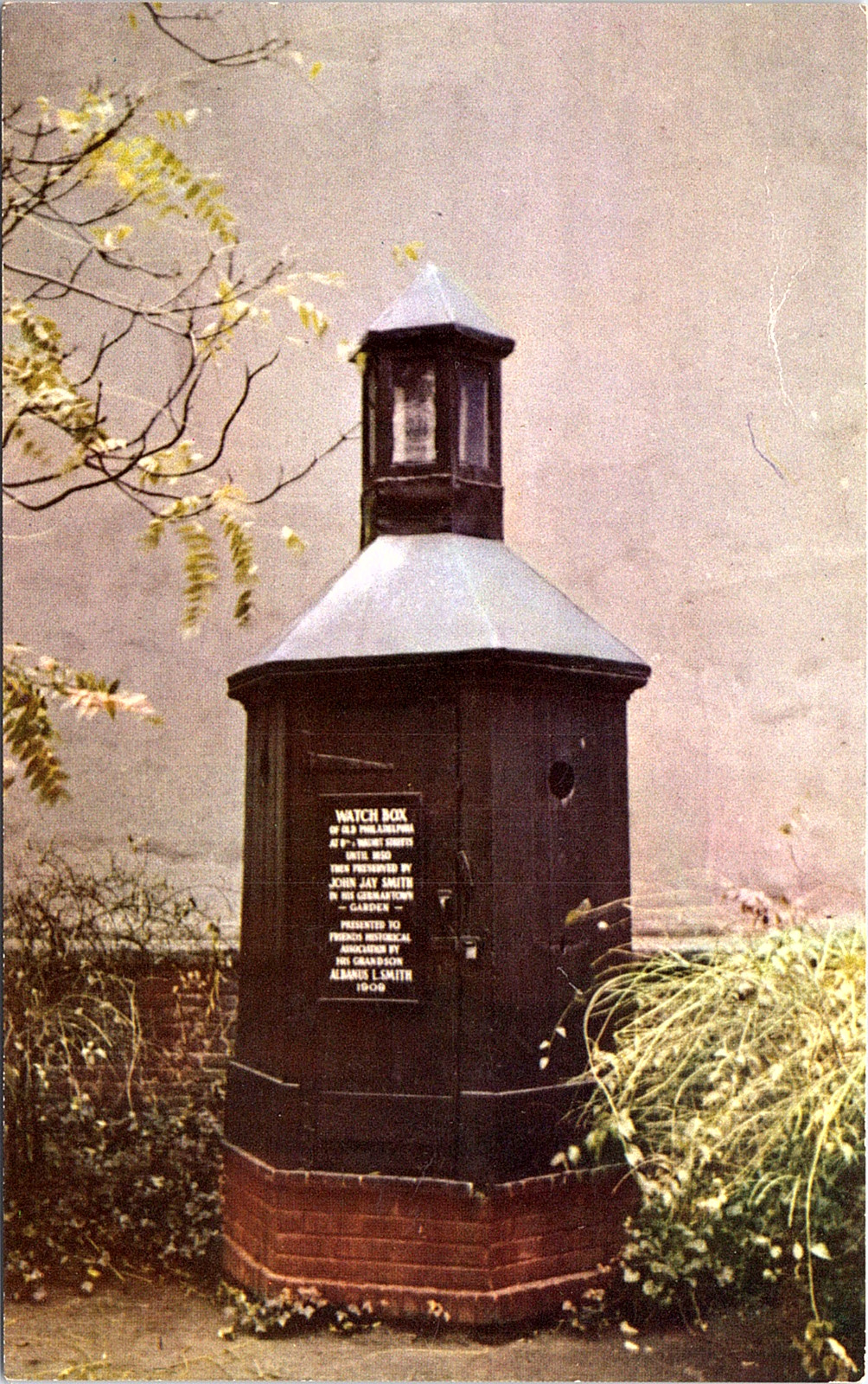 Postcard-Old Watch Box-near the SE corner of Friends Meeting House. Phila.