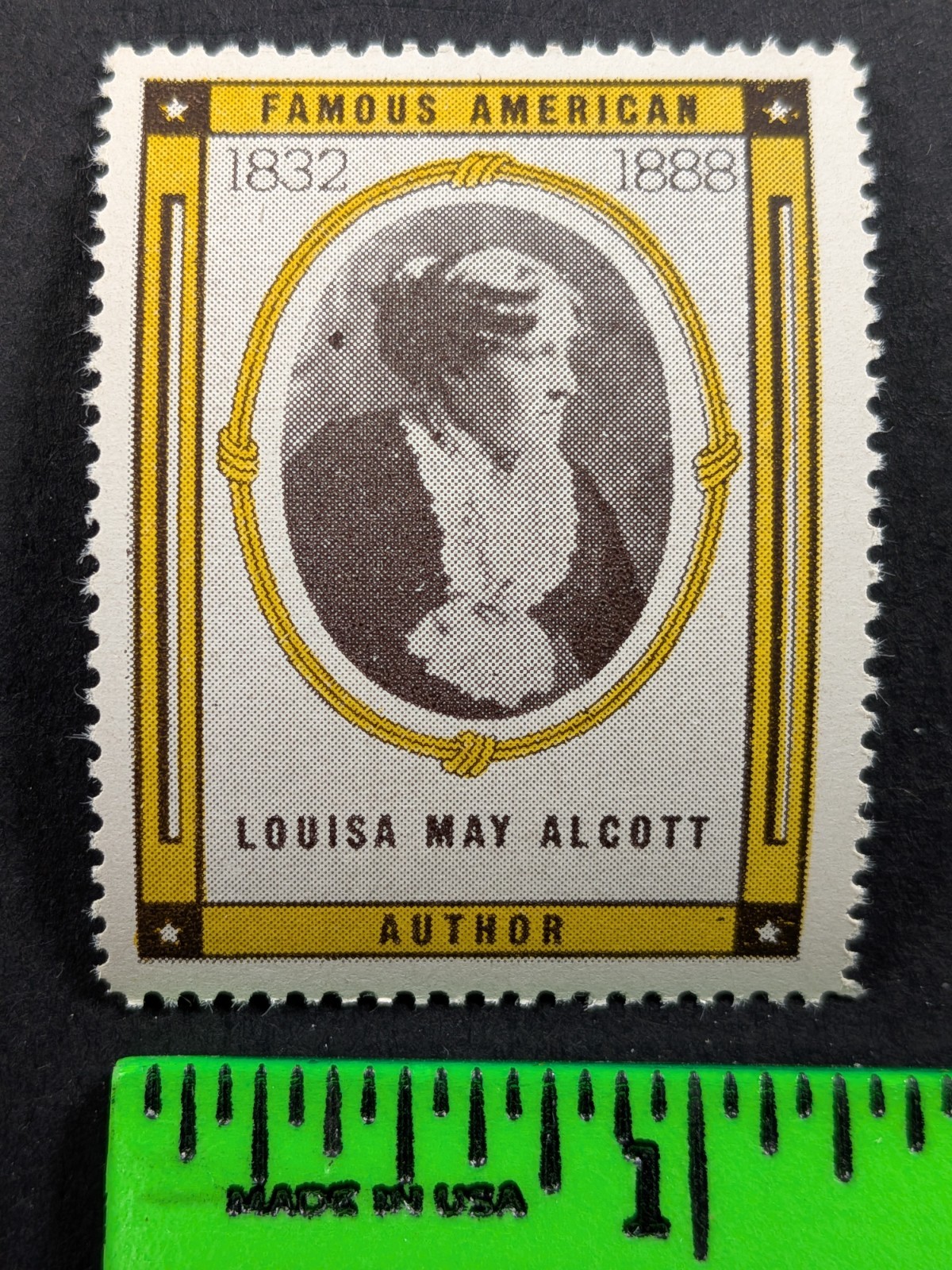 Vintage Louisa May Alcott Author Famous Americans Poster Stamp Vintage Louisa May Alcott Author Famous Americans Poster Stamp
