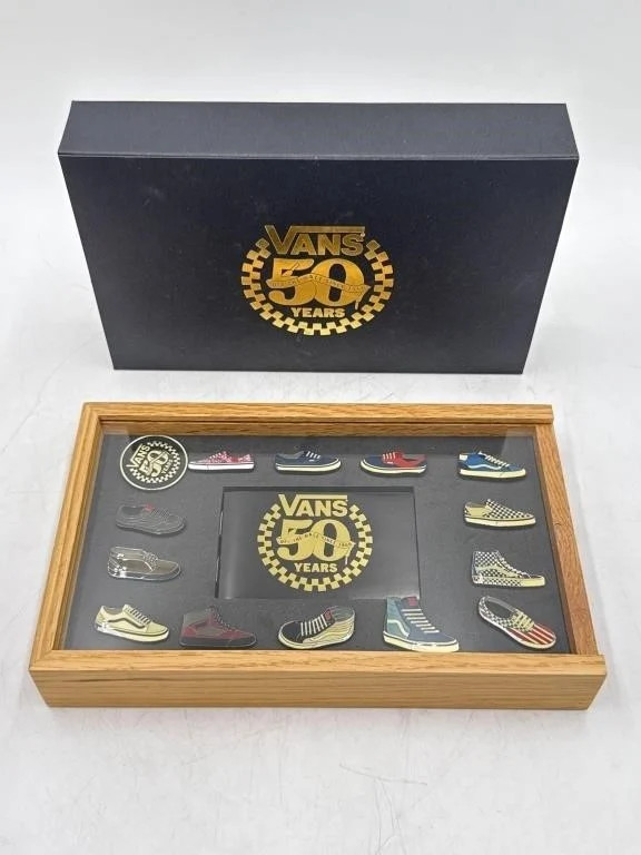 Rare Vans 50th Anniversary Pin Set Collection with box