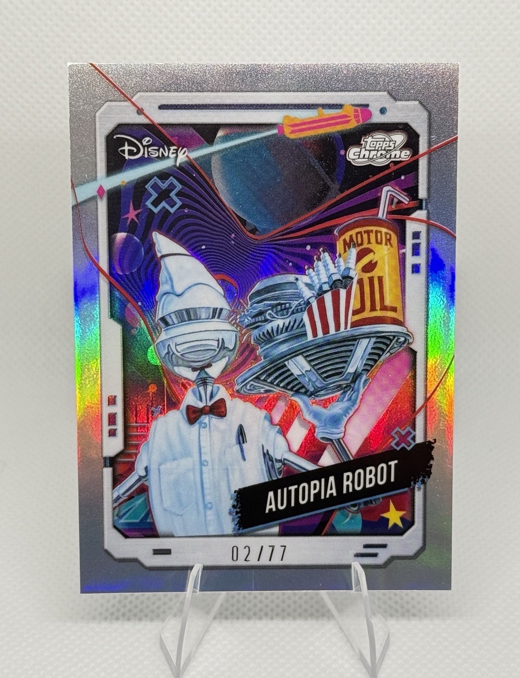 2025 Topps Chrome Disneyland 70th Anniversary Space Mountain Robot 02/77 SSP