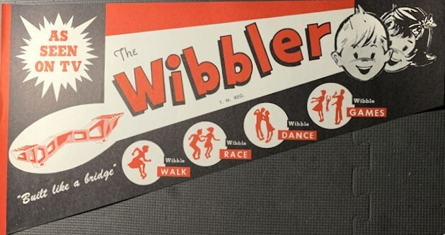 1950s Vintage Huge Wibbler Toy Store Advertising Banner - New Old Stock