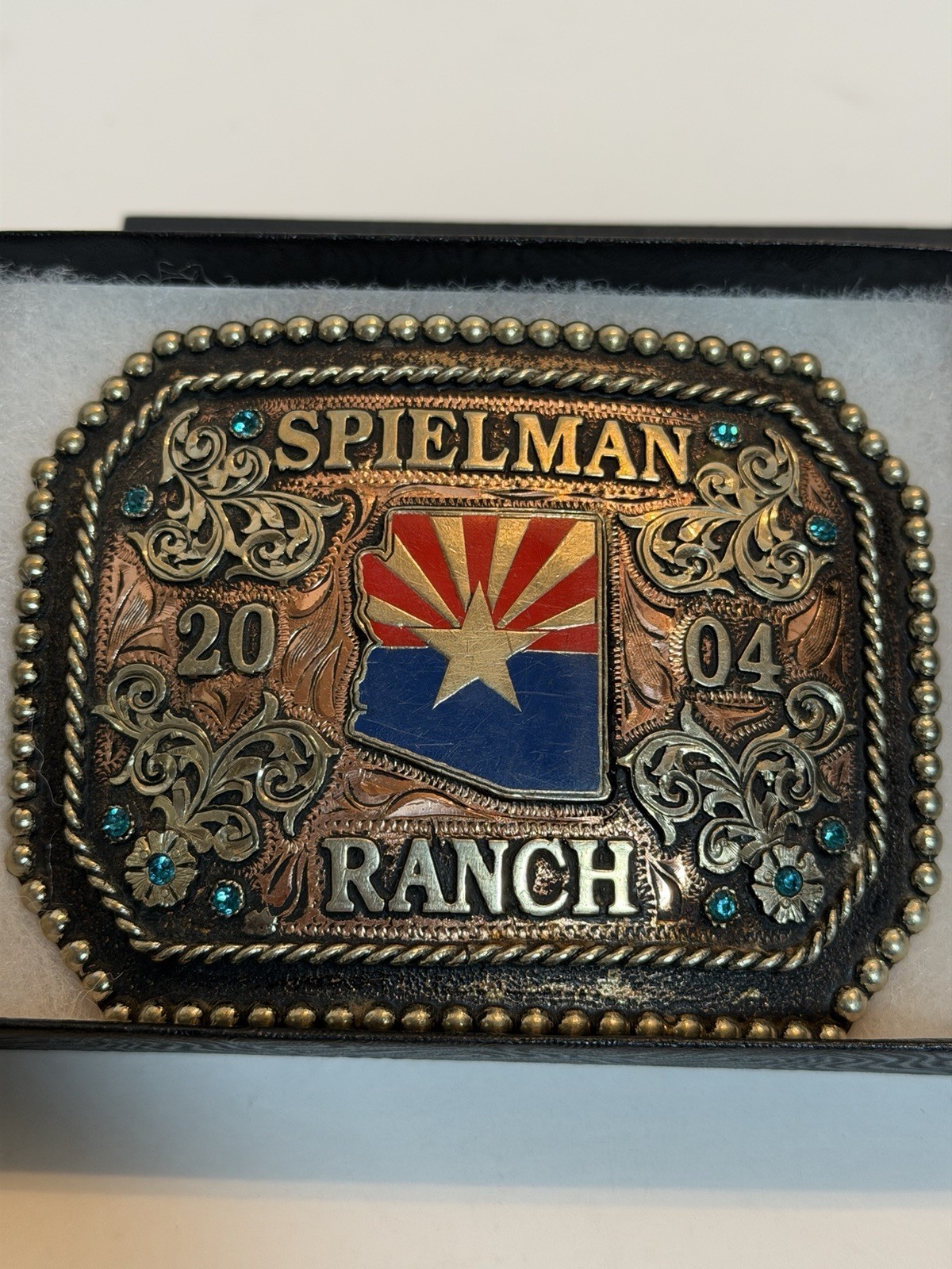 2004 Sheridan Buckle Co. Customized Belt Buckle Arizona 4.5\ 2004 Sheridan Buckle Co. Customized Belt Buckle Arizona 4.5\