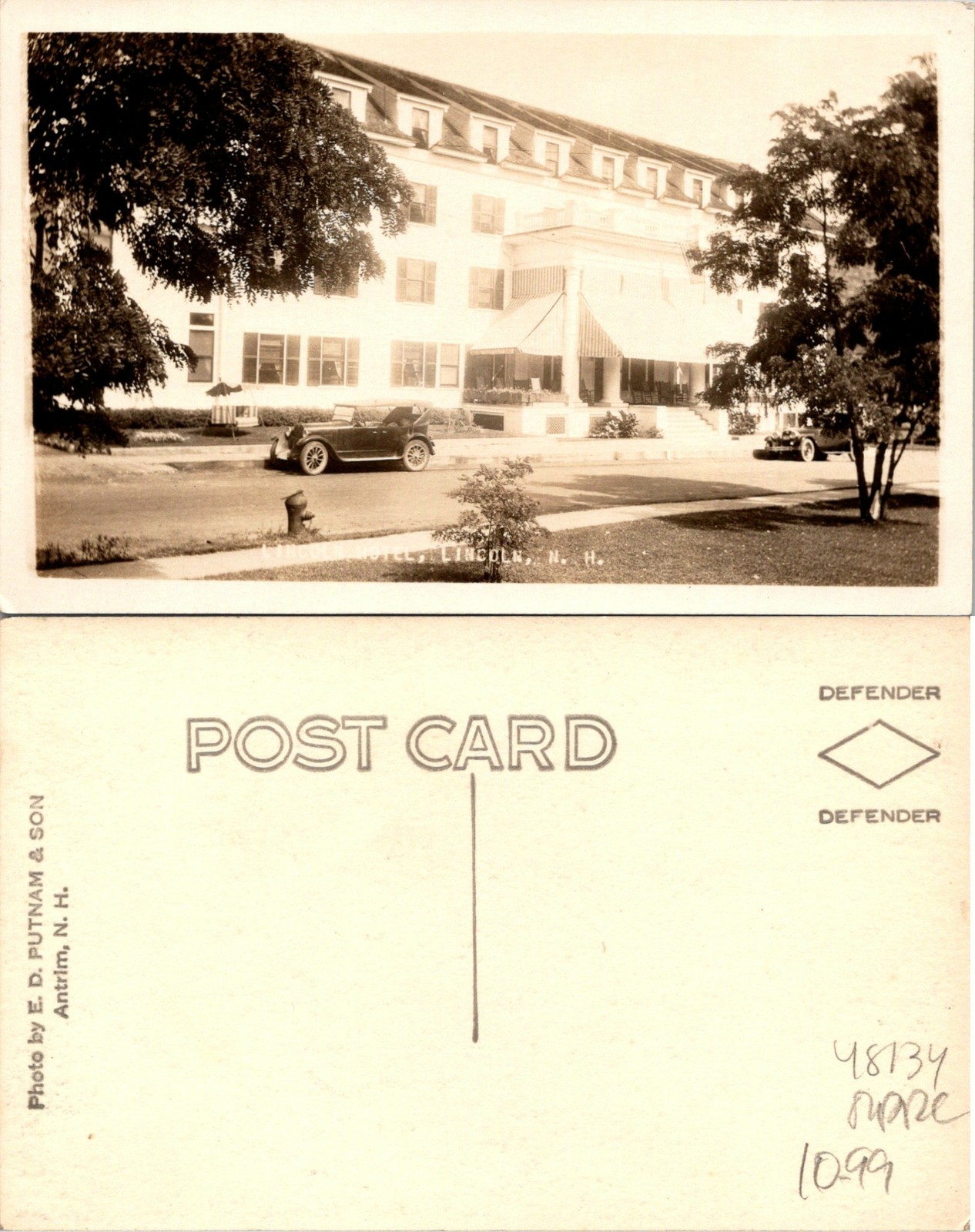 Lincoln Hotel Lincoln RPPC NH Postcard Unused 48134