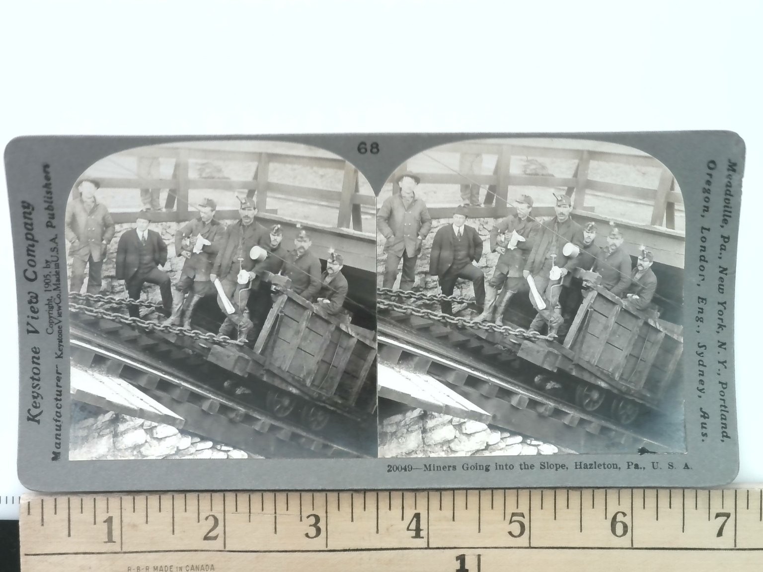 Miners Going Into Slope Hazleton Stereoview Keystone View Co. 1906 Pennsylvania