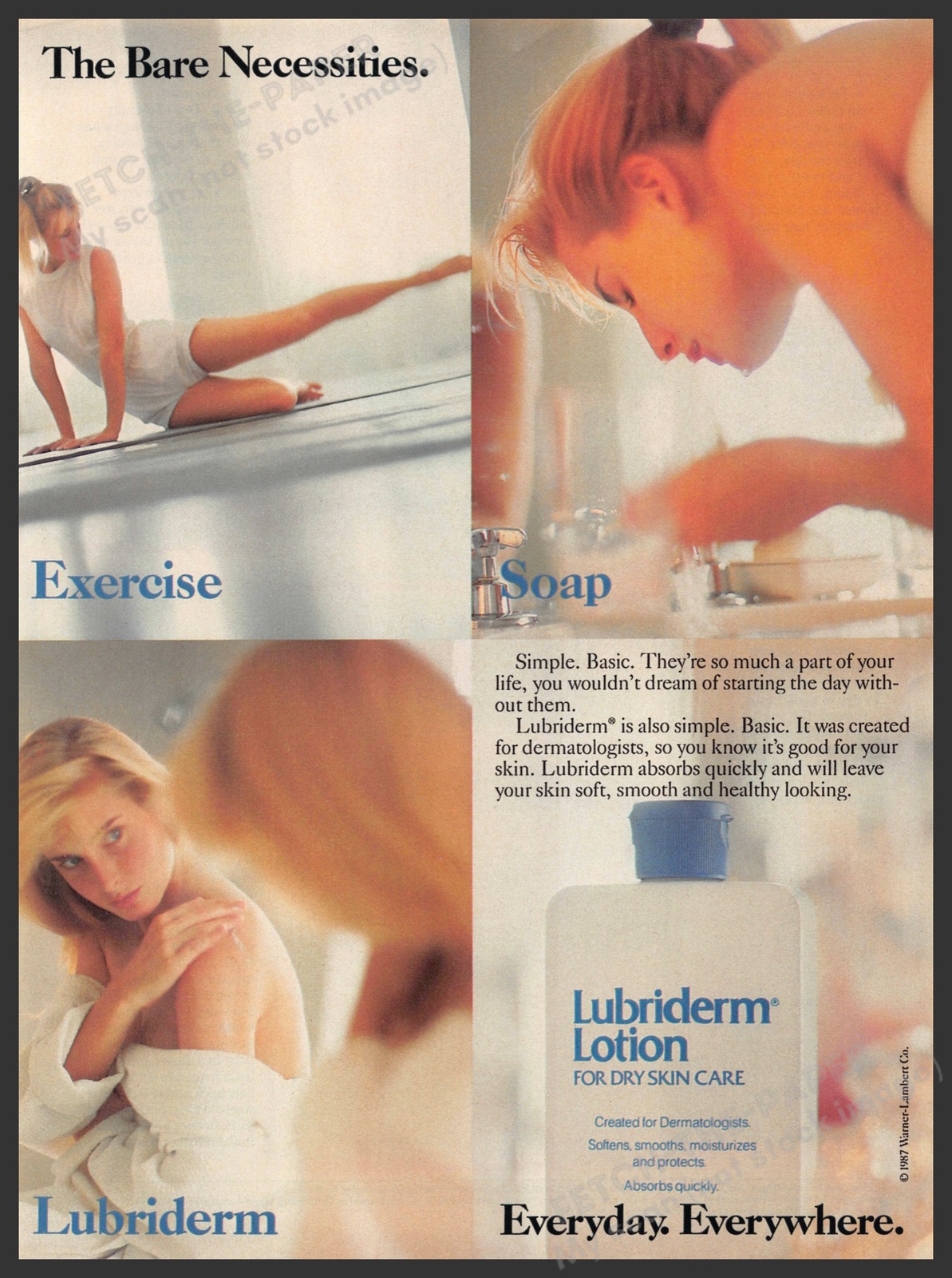 Lubriderm 1980s Print Advertisement Ad 1987 Legs Skin Bare Necessities