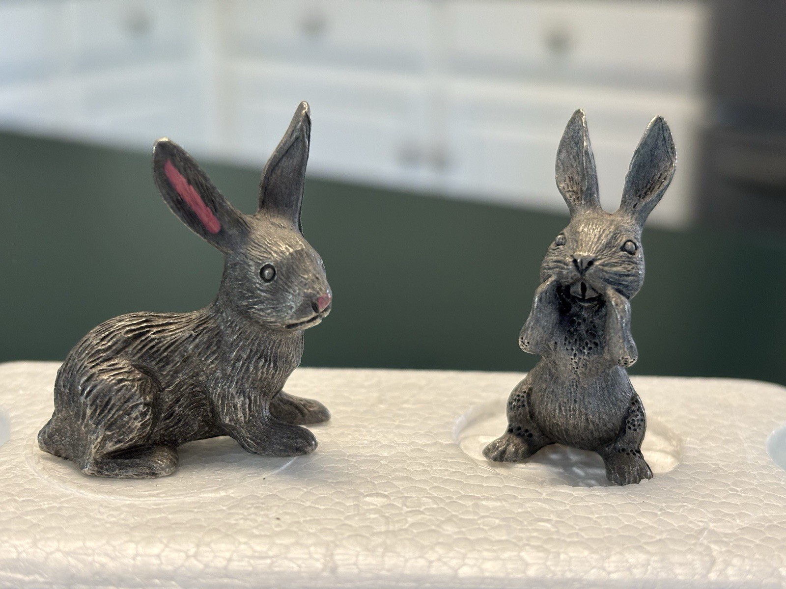 Vintage Spoontiques Miniature Pewter Bunny Rabbits Set Of 2 1978 Vintage Spoontiques Miniature Pewter Bunny Rabbits Set Of 2 1978