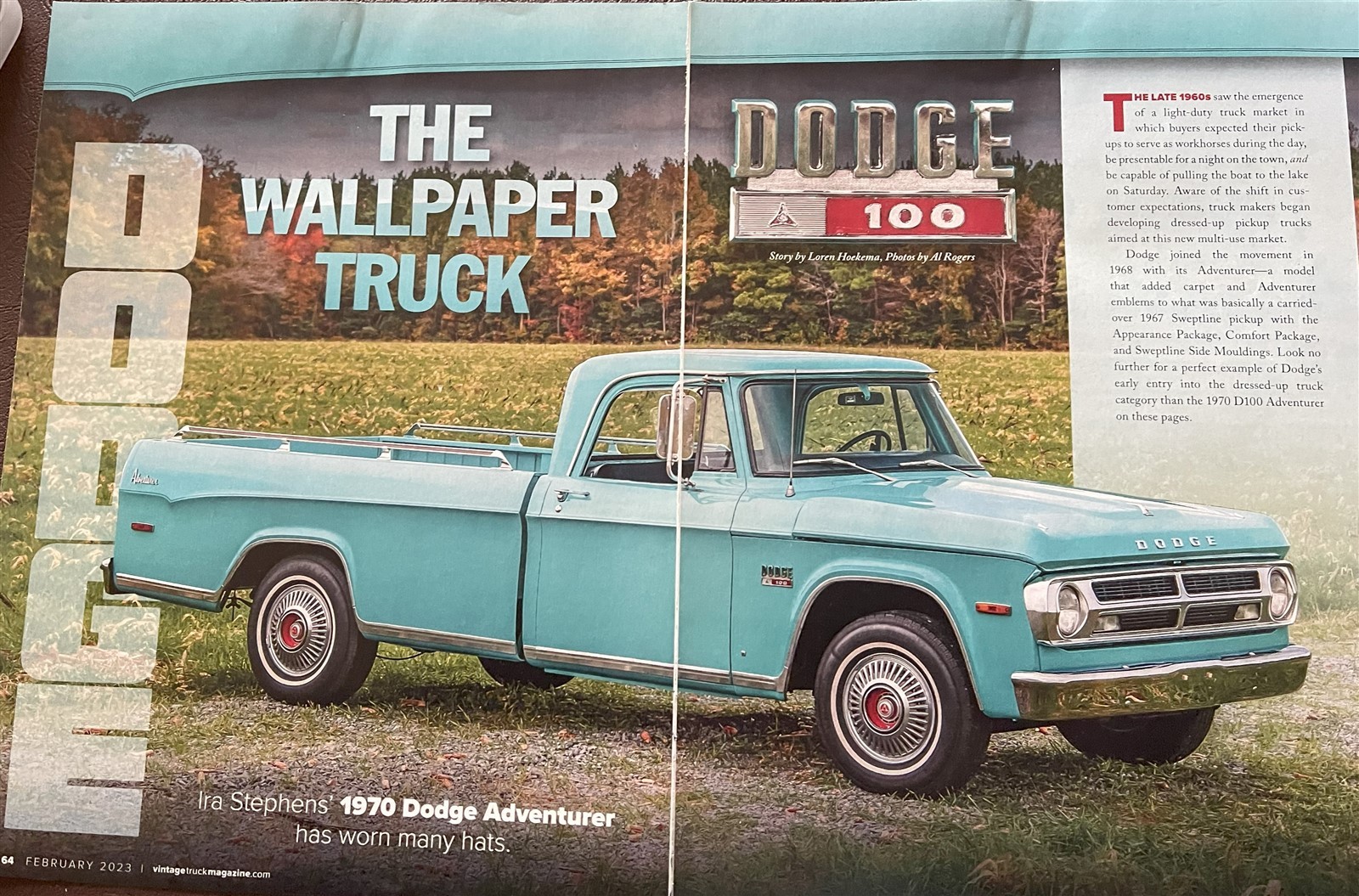 1970 DODGE ADVENTURER PICKUP 10 pg Article 