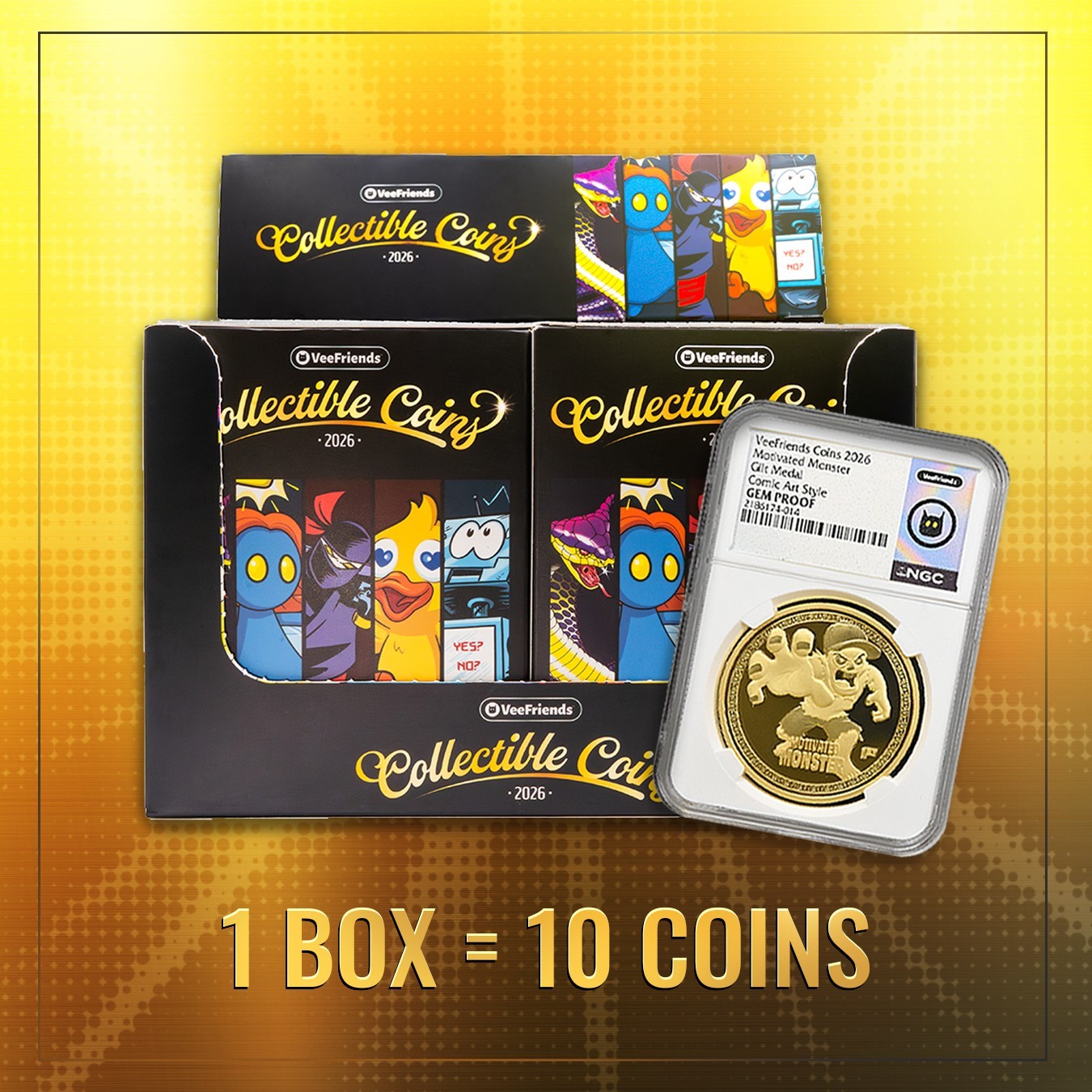 2026 VEEFRIENDS COLLECTIBLE COINS HOBBY BOX 10 COIN PACKS SEALED