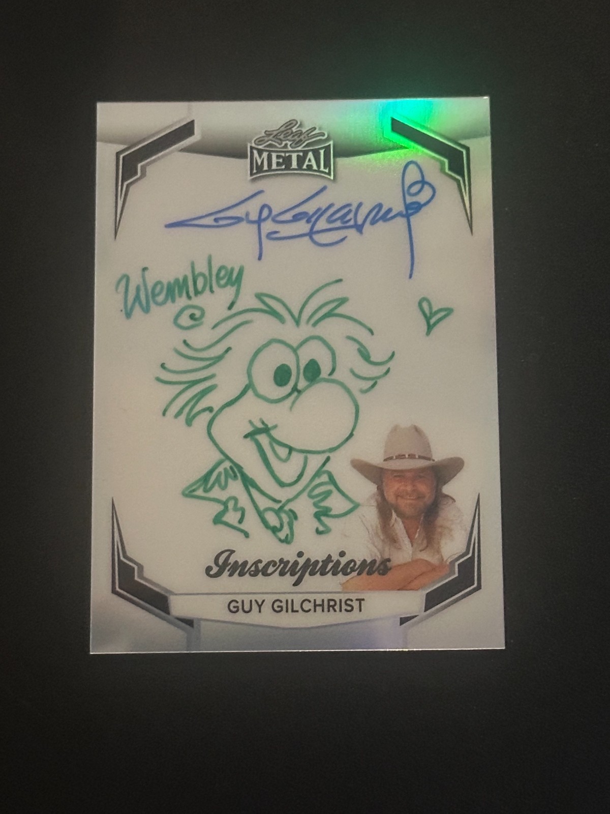 GUY GILCHRIST 2025 LEAF METAL INSCRIPTION WEMBLEY SKETCH AUTO SESAME STREET /245