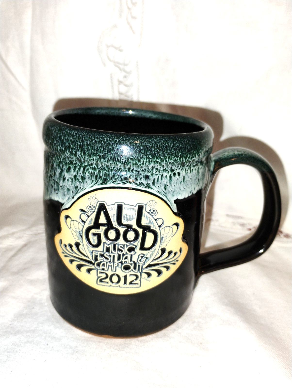 2012 Deneen Pottery All Good Music Festival & Camp Out 16 Oz Mug green drip 2012 Deneen Pottery All Good Music Festival & Camp Out 16 Oz Mug green drip