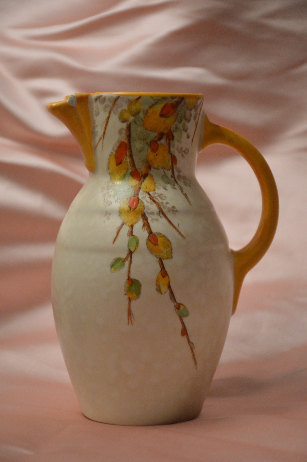 Antique Crown Ducal Yellow Pussy Willow Small Vase 5.5