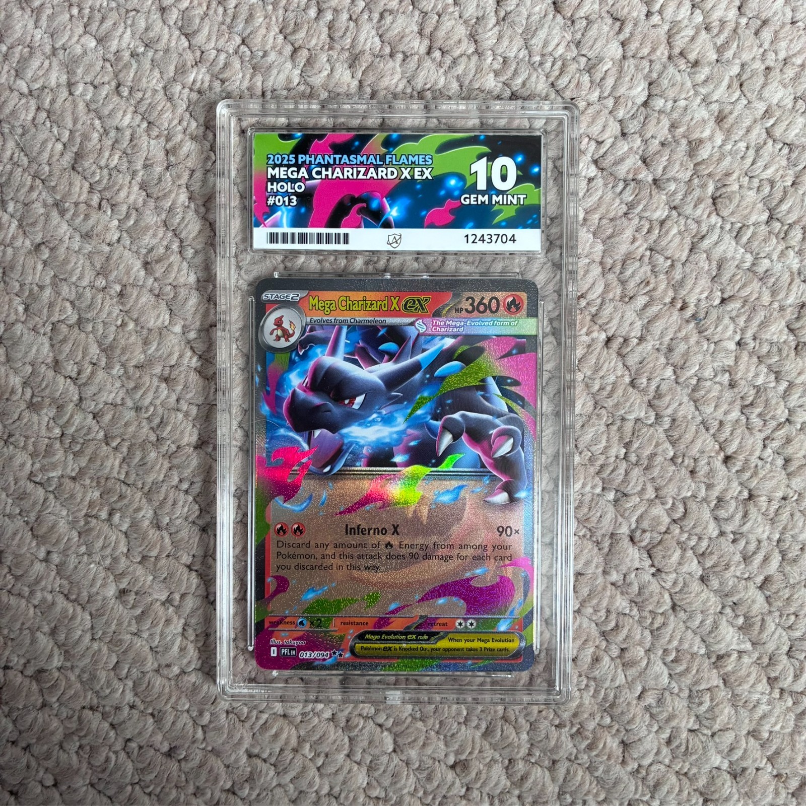 Pokémon TCG Mega Charizard X EX Phantasmal Flames 013/094 -  ACE 10