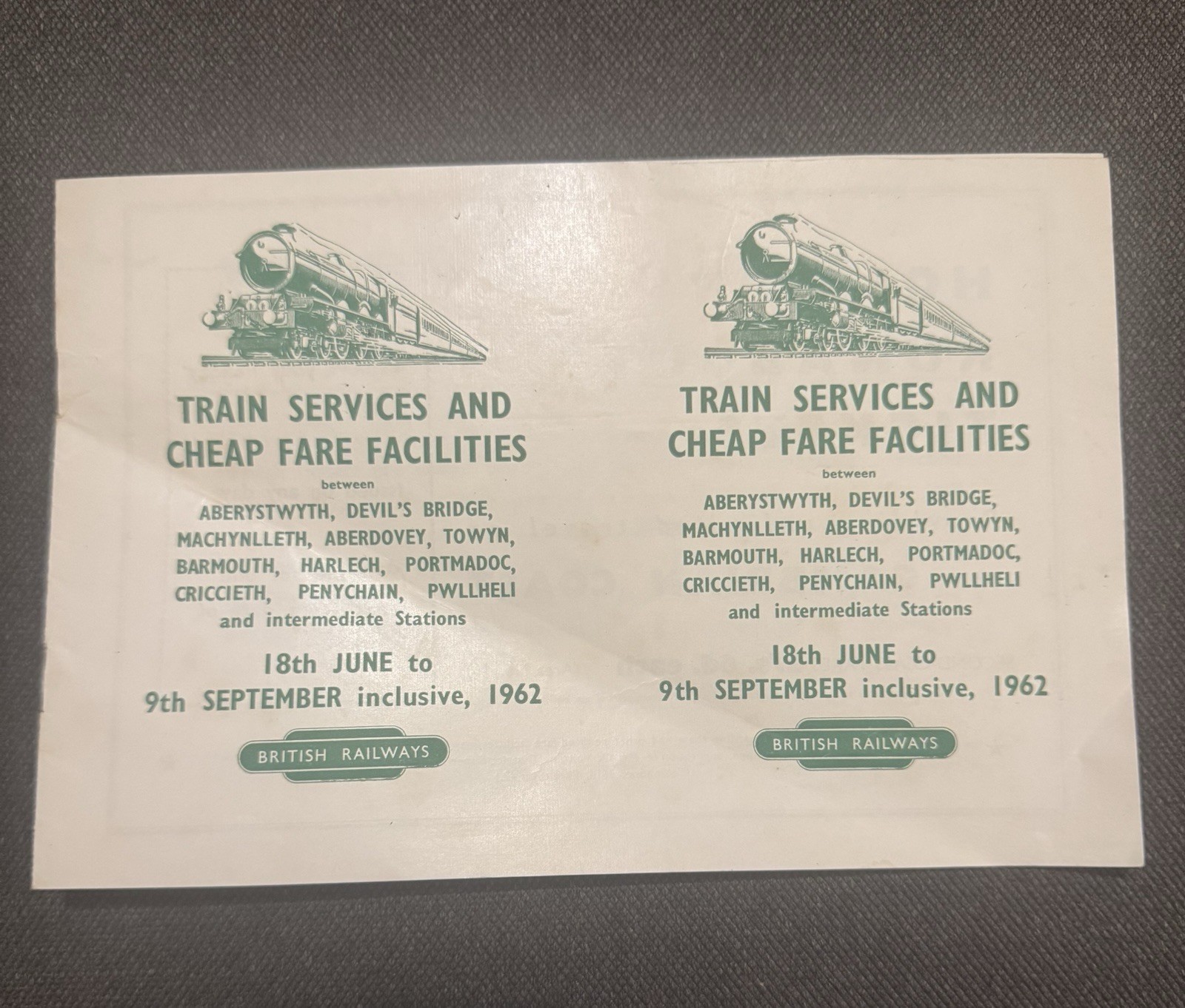 Vintage British Railways Train Services Timetable Booklet Cambrian 1962 23x15cm