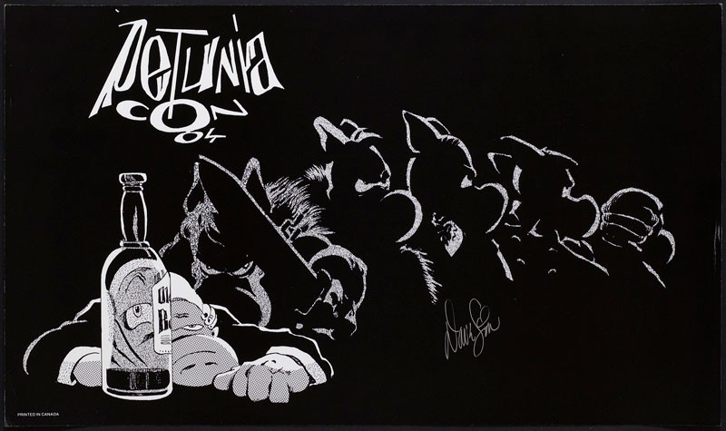 Cerebus, A very drunk Aardvark VERY RARE Petunia Con \'84 Dave Sim signed print
