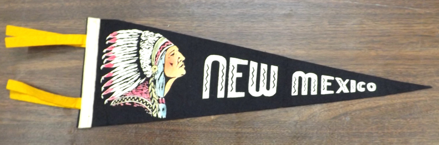 VINTAGE 1950s NEW MEXICO PENNANT BANNER 17.5\