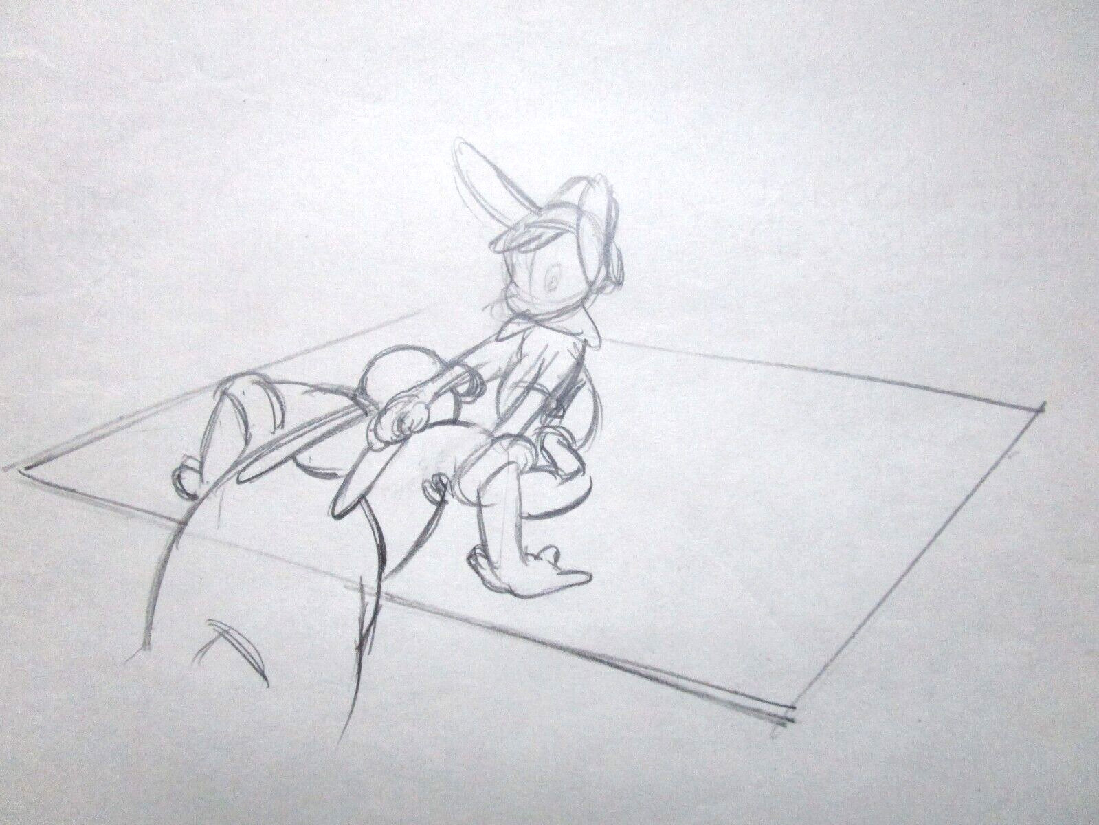 1940 PINOCCHIO GEPETTO RAFT WALT DISNEY ORIGINAL PRODUCTION cel DRAWING 1940 PINOCCHIO GEPETTO RAFT WALT DISNEY ORIGINAL PRODUCTION cel DRAWING