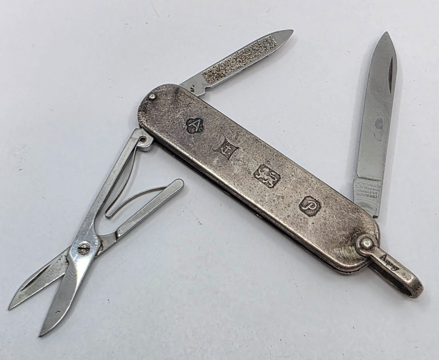 Vintage Asprey England Sterling Silver Victorninox Multi Tool Pocket Knife