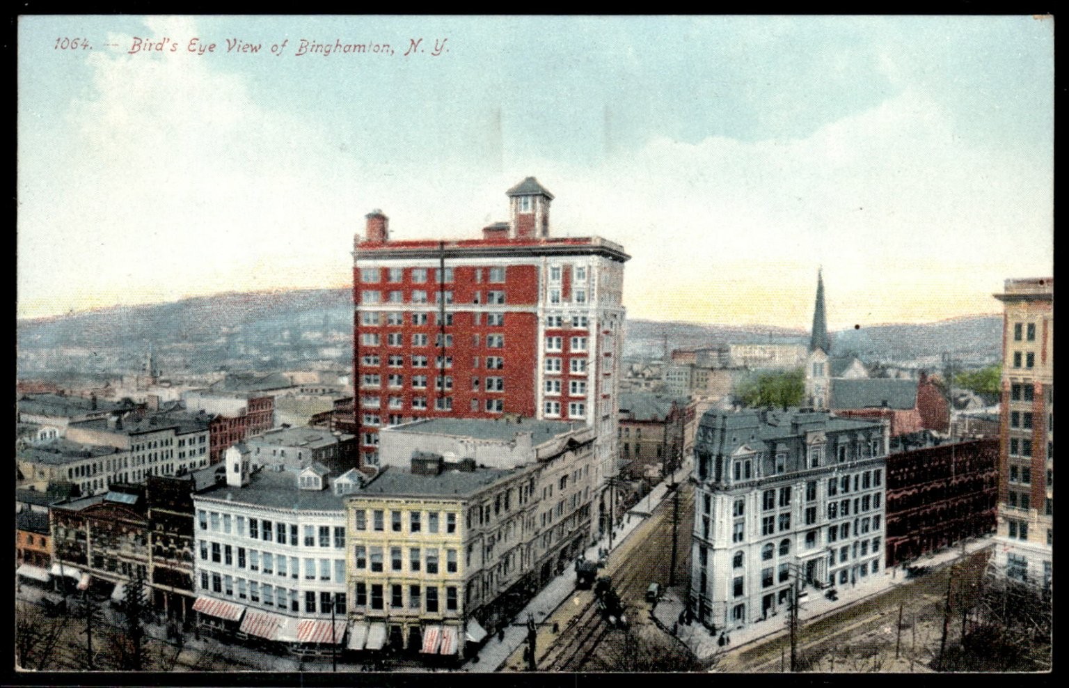 Binghamton NY Bird's Eye View Postcard Souvenir Post Card Co. Germany c1907-1915