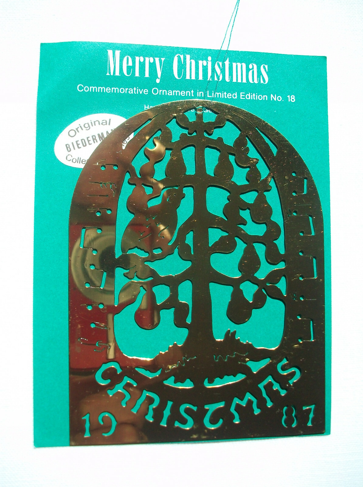 NEW 1987 Biedermann Brass Christmas Ornament NEW 1987 Biedermann Brass Christmas Ornament