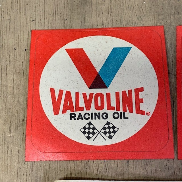 PAIR - Vintage Original VALVOLINE Racing Oil - 1960\'s 70’s Stickers 3\ PAIR - Vintage Original VALVOLINE Racing Oil - 1960\'s 70’s Stickers 3\