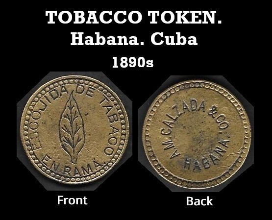 Antique Tobacco Token of Cigar Factory Wage. 1890s. Cigar Collectibles