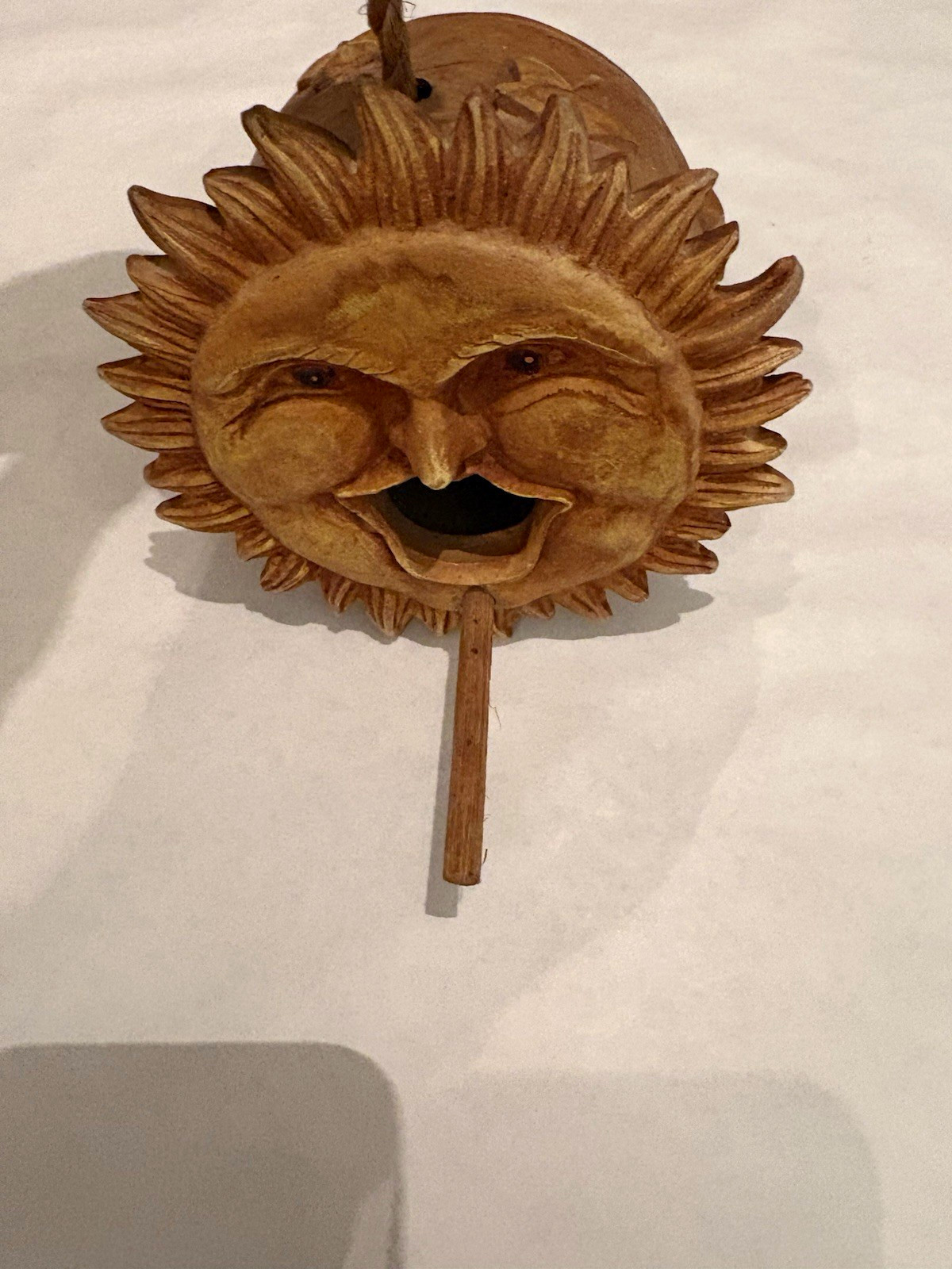 Vintage Celestial Sun Moon Face Birdhouse 90s Whimsigoth Folk Art Garden Decor